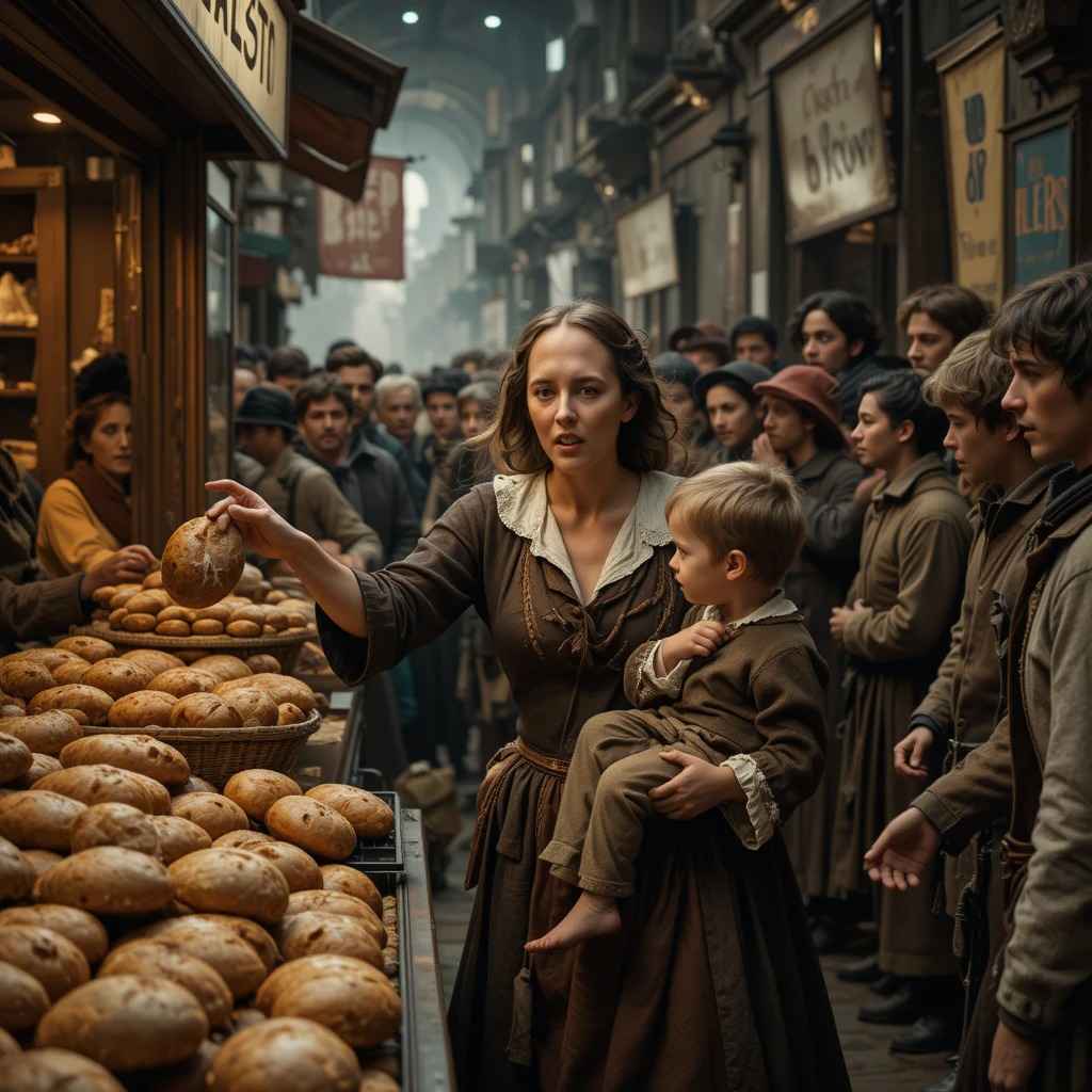 Women on street for bread - french revolution