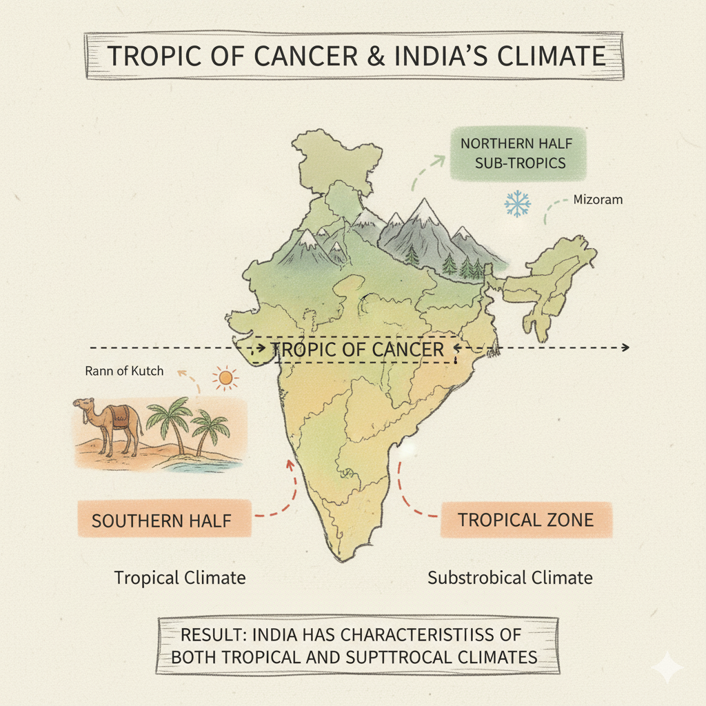 Tropic if cancer and India's climate
