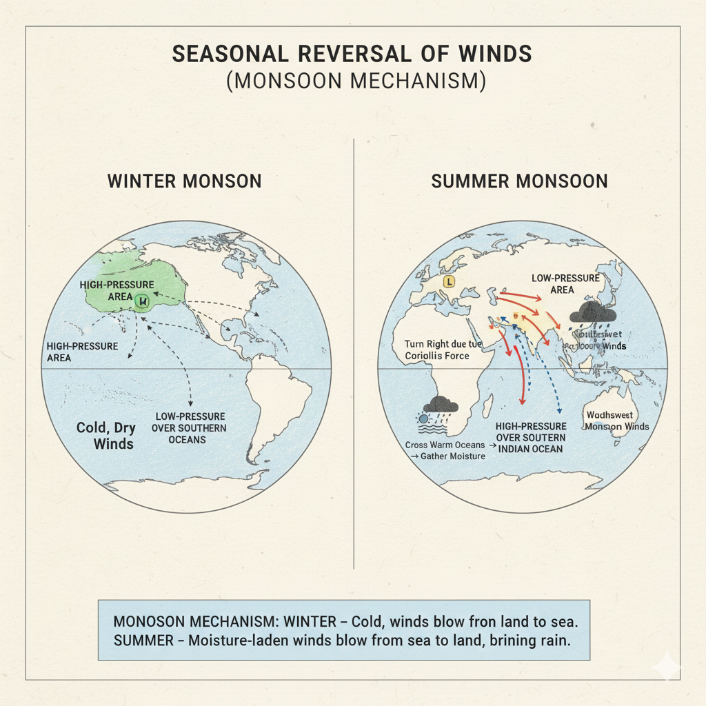 seasonal reversal of winds