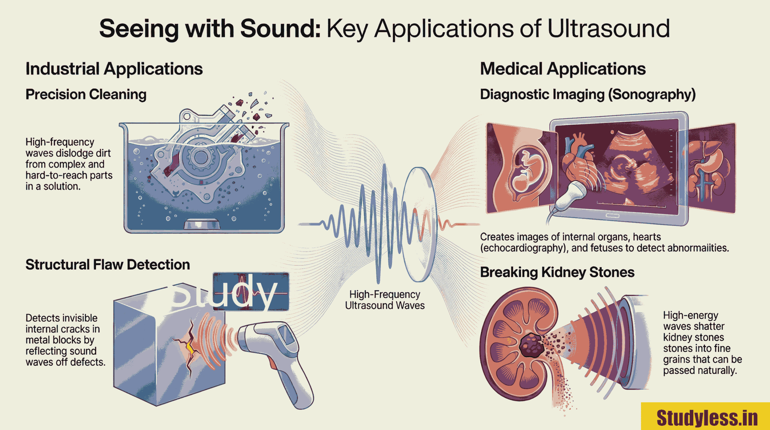 Sound Class 9 Short Notes| Application of ultrasound