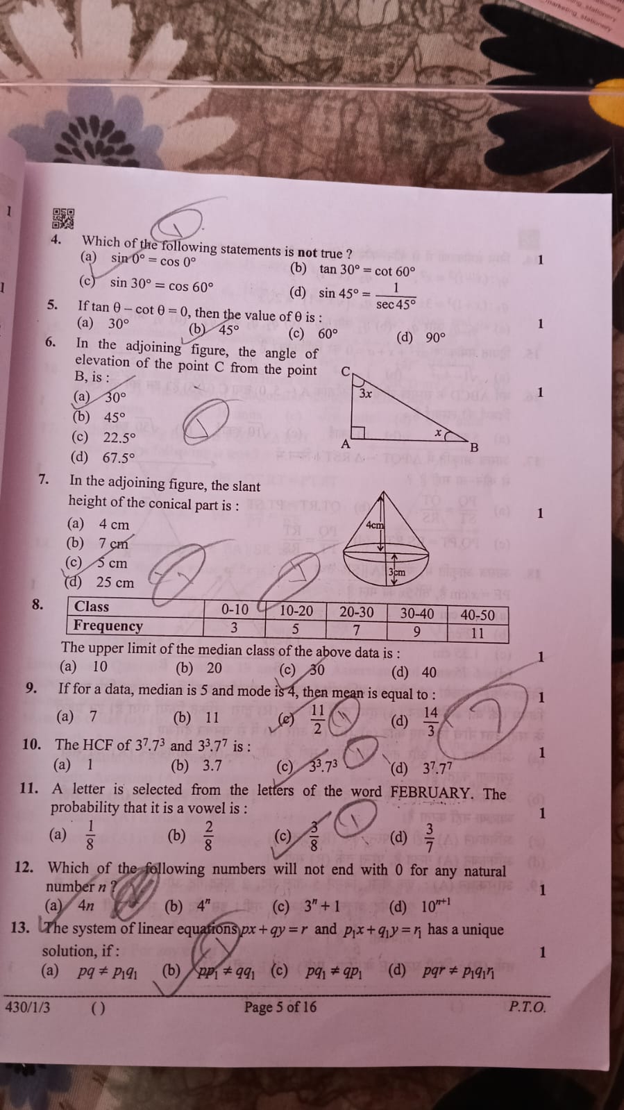 2026 CBSE Mathematics Exam Basic Question Paper