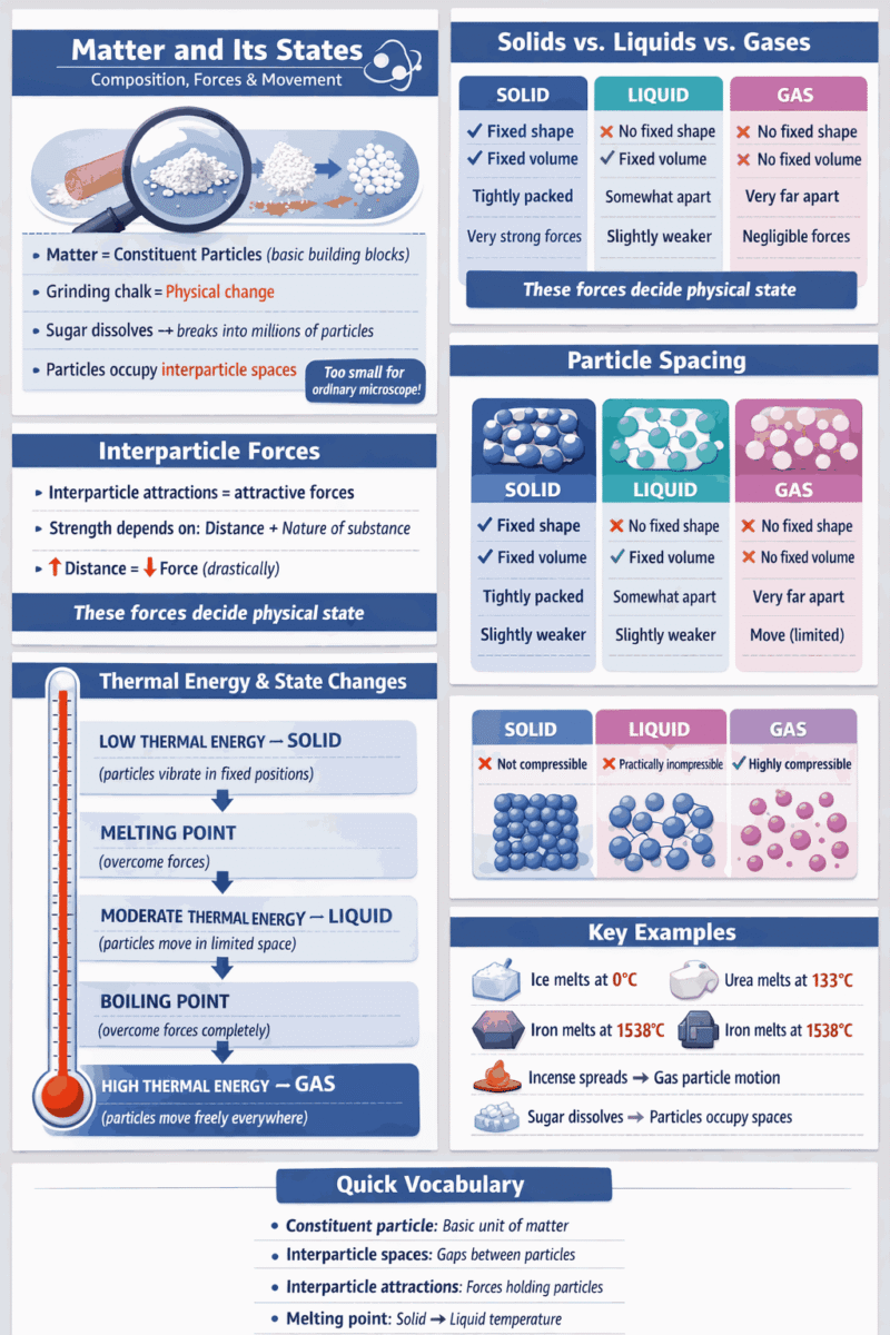 Particulate Nature of Matter Short Notes Class 8