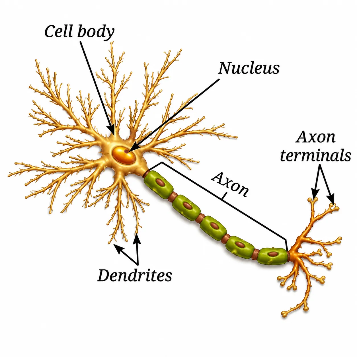 Structure of neuron|Notes: Tissues in Action Ch 3 Class 9