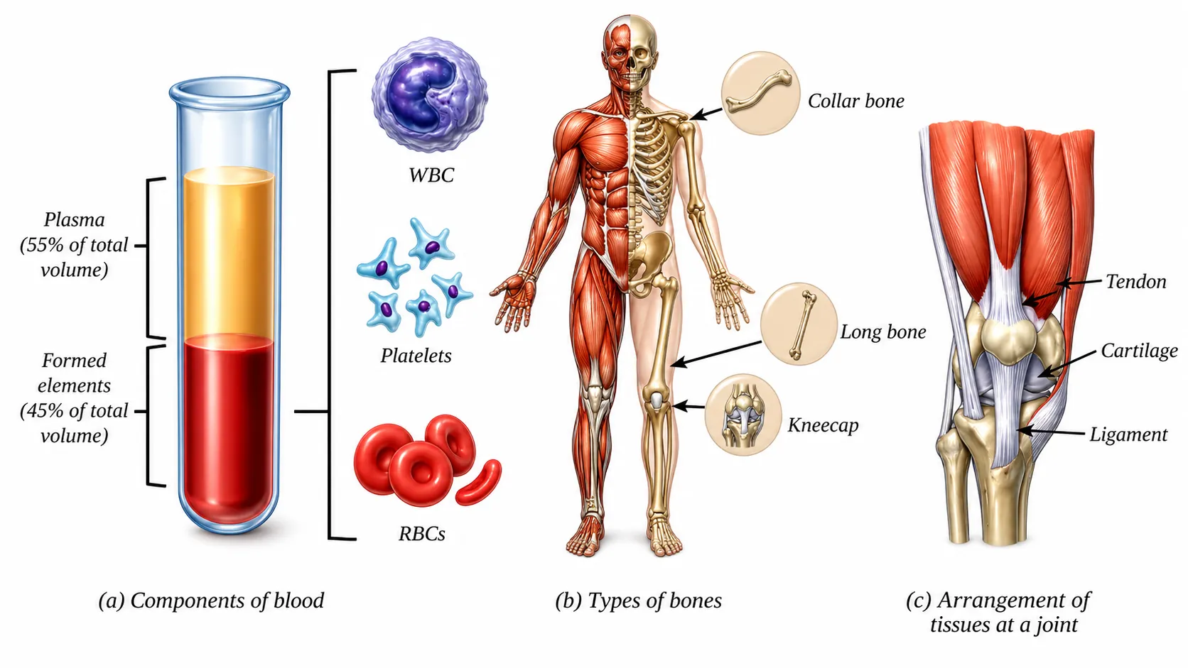 Types of connective tissue| Notes: Tissues in Action Ch 3 Class 9