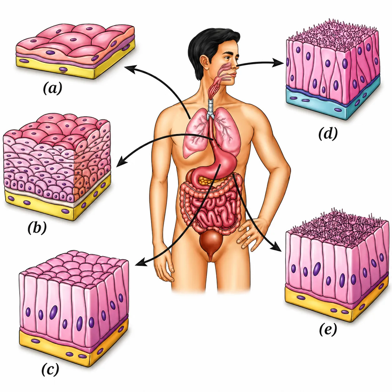 Types of epithelial tissues in different parts of the body|Notes: Tissues in Action Ch 3 Class 9