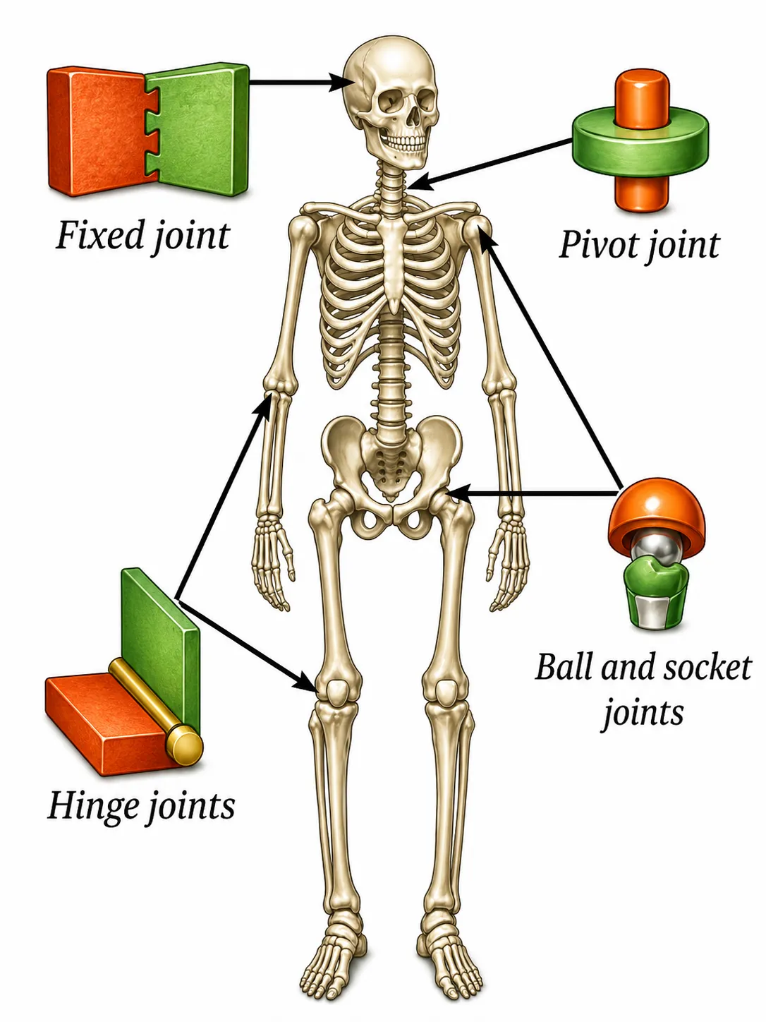types of joints|Notes: Tissues in Action Ch 3 Class 9