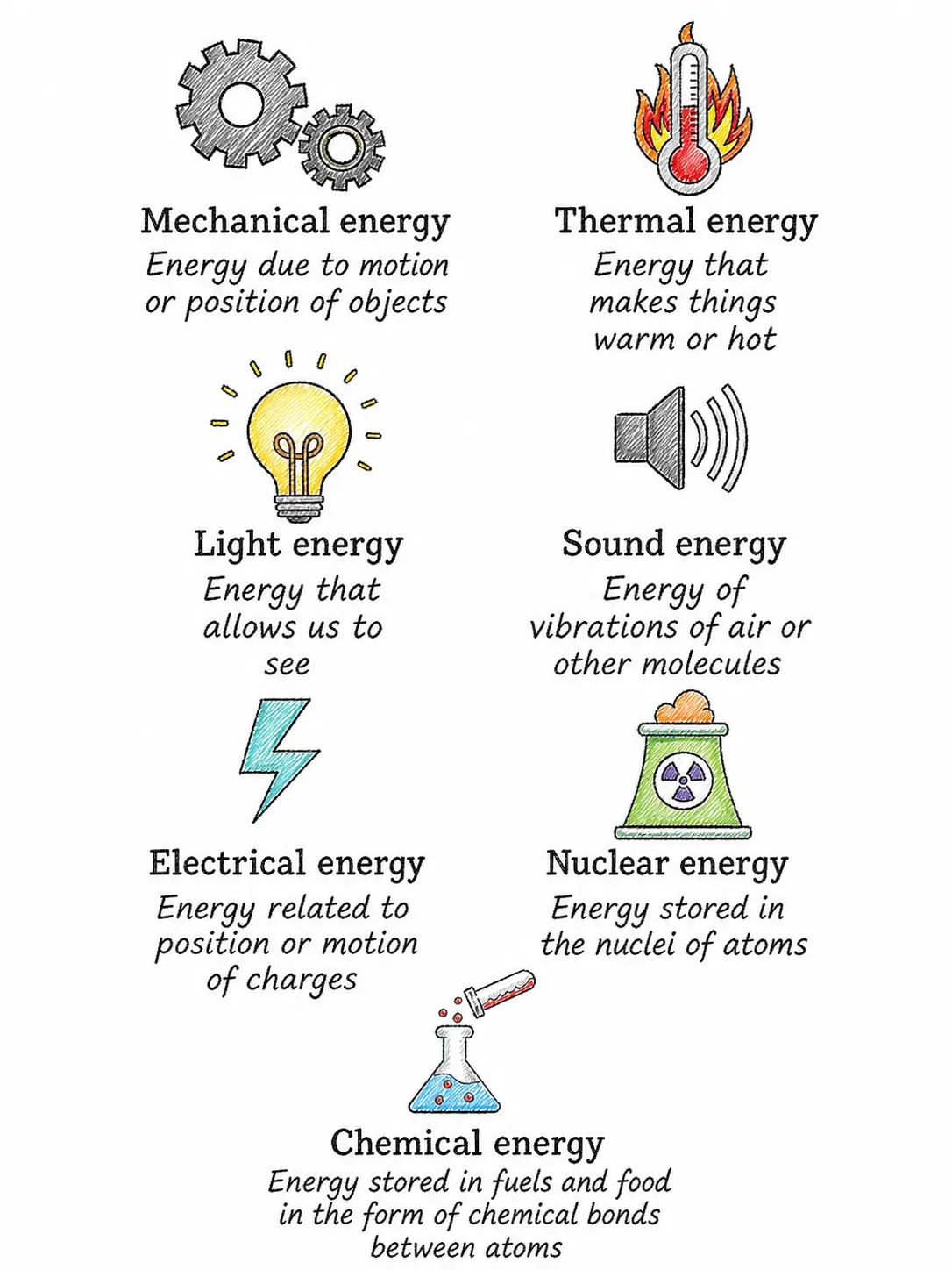 Different forms of energy|Work, Energy, and Simple Machines Ch 7 Notes