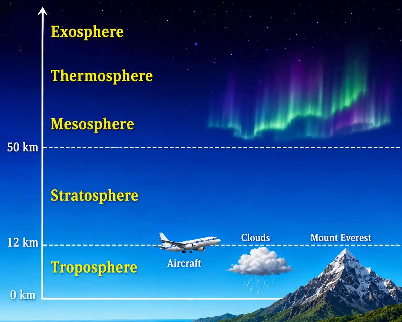 Notes Ch 13 Earth as a System Energy matter and life| layers of atmosphere