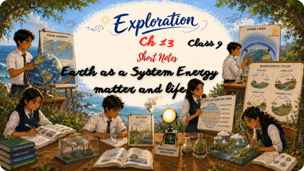 Notes Ch 13 Earth as a System Energy matter and life