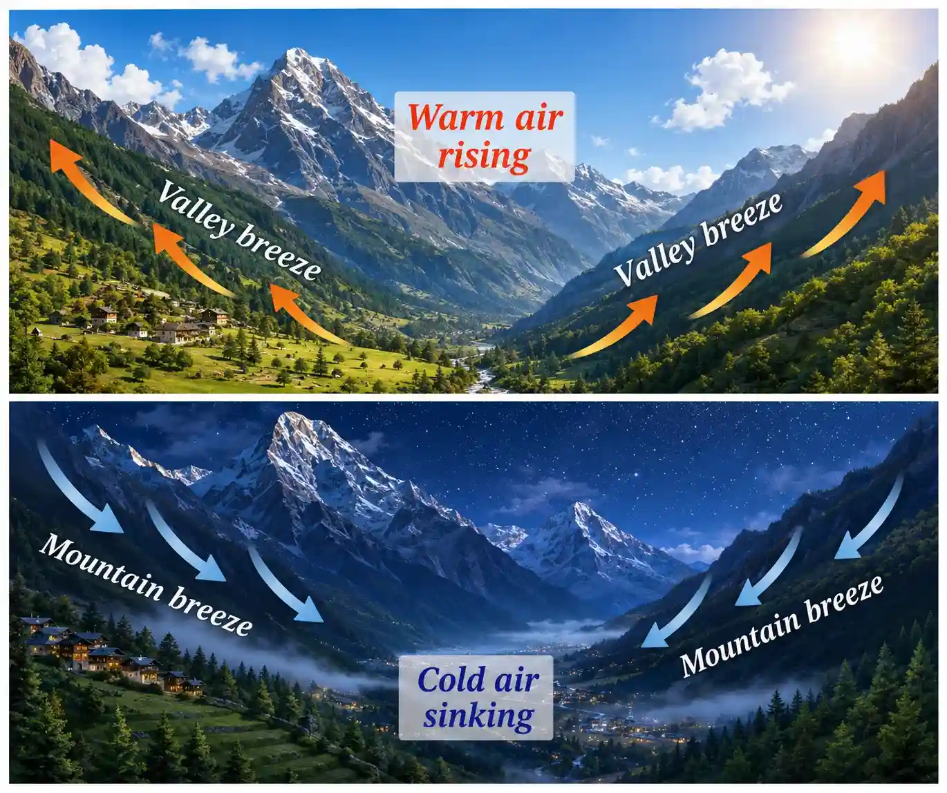 Notes Ch 13 Earth as a System Energy matter and life| valley breeze and mountain breeze