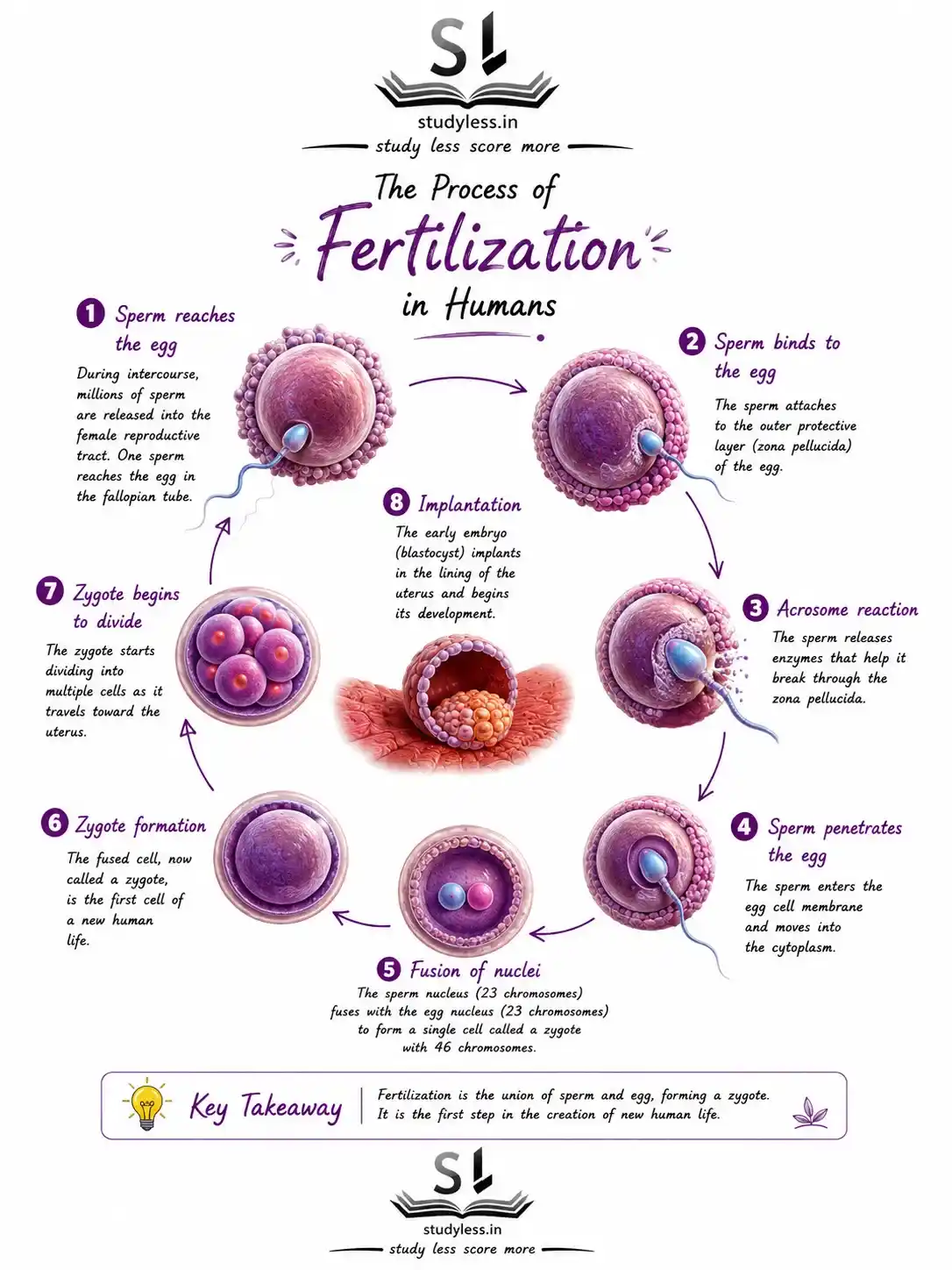 Process of fertilisation| Ch 11 Notes Reproduction: How Life Continues