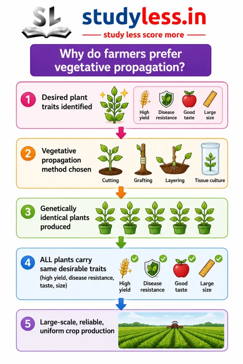 Why do farmers prefer vegetative propagation