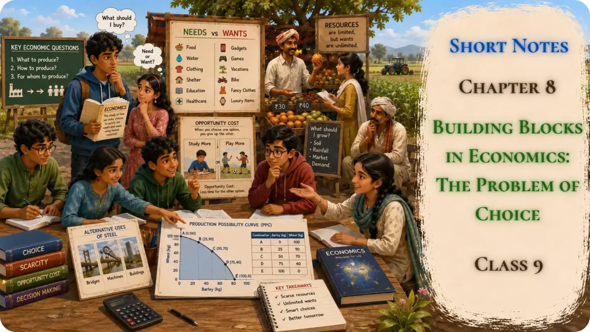 Ch 8 Building Blocks in Economics The Problem of Choice Notes Class 9